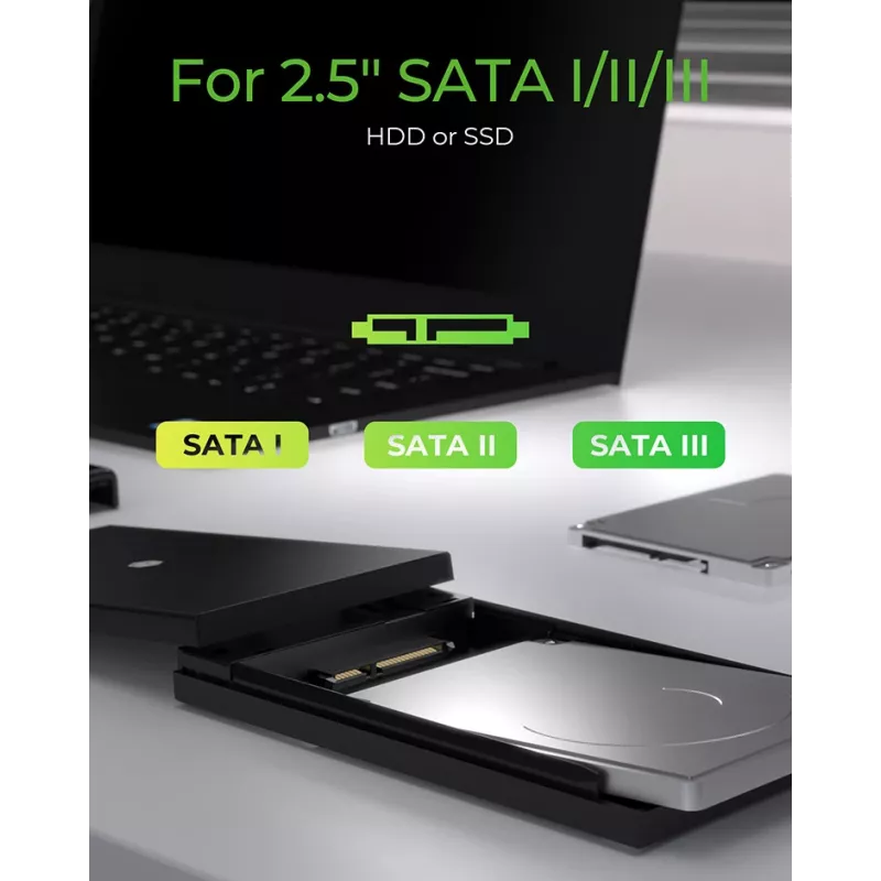 ICY BOX IB-200T-C3 SSD-behuizing zwart 2,5 inch