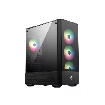 PC-behuizing MSI MAG FORGE 112R midi-tower zwart met gehard glas, 3x120mm frontventilatoren, ATX/Micro-ATX/Mini-ITX ondersteuning