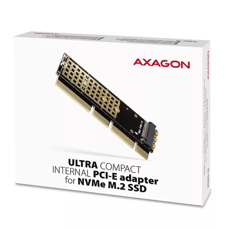 Axagon PCEM2-1U PCIe x16/x8/x4 - M.2 NVMe M-Key-slot adapter 1U