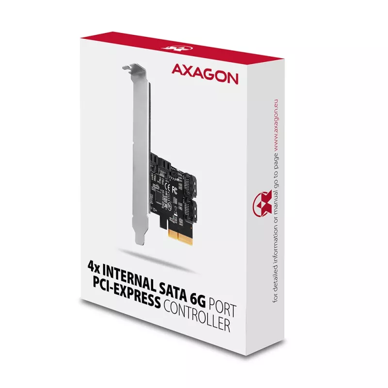 Axagon PCES-SA4X4 PCIe-controller - 4x interne SATA 6G poort, ASM1164, SP & LP