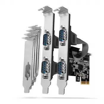 Axagon PCEA-S4N PCIe - 4x seriële poort 250 kbps adapter met SP en LP beugel