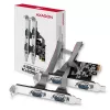 Axagon PCEA-S4N PCIe - 4x seriële poort 250 kbps adapter met SP en LP beugel