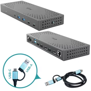 i-tec USB 3.0 / USB-C / Thunderbolt, 3x 4K dockingstation Gen 2 + Power Delivery 100W