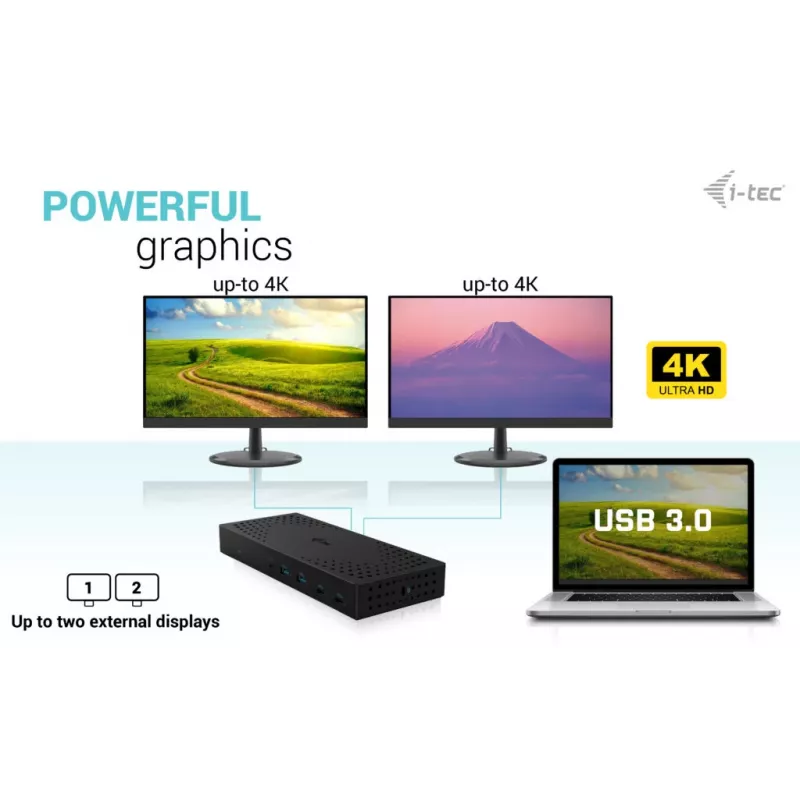 i-tec USB 3.0 / USB-C / Thunderbolt, 3x 4K dockingstation Gen 2 + Power Delivery 100W