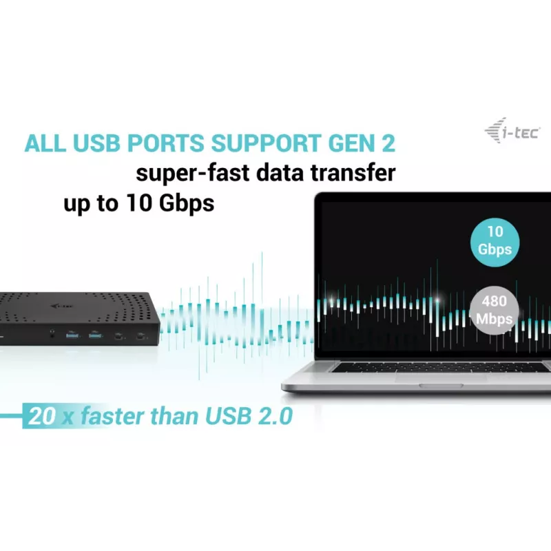 i-tec USB 3.0 / USB-C / Thunderbolt, 3x 4K dockingstation Gen 2 + Power Delivery 100W