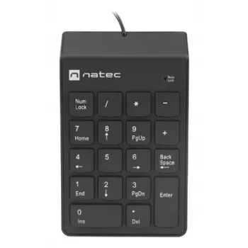 Numeriek toetsenblok NATEC GOBY 2 USB 18 toetsen membraan zwart — kabelgebonden USB, 18 toetsen, 1,5 m kabel, ABS-behuizing