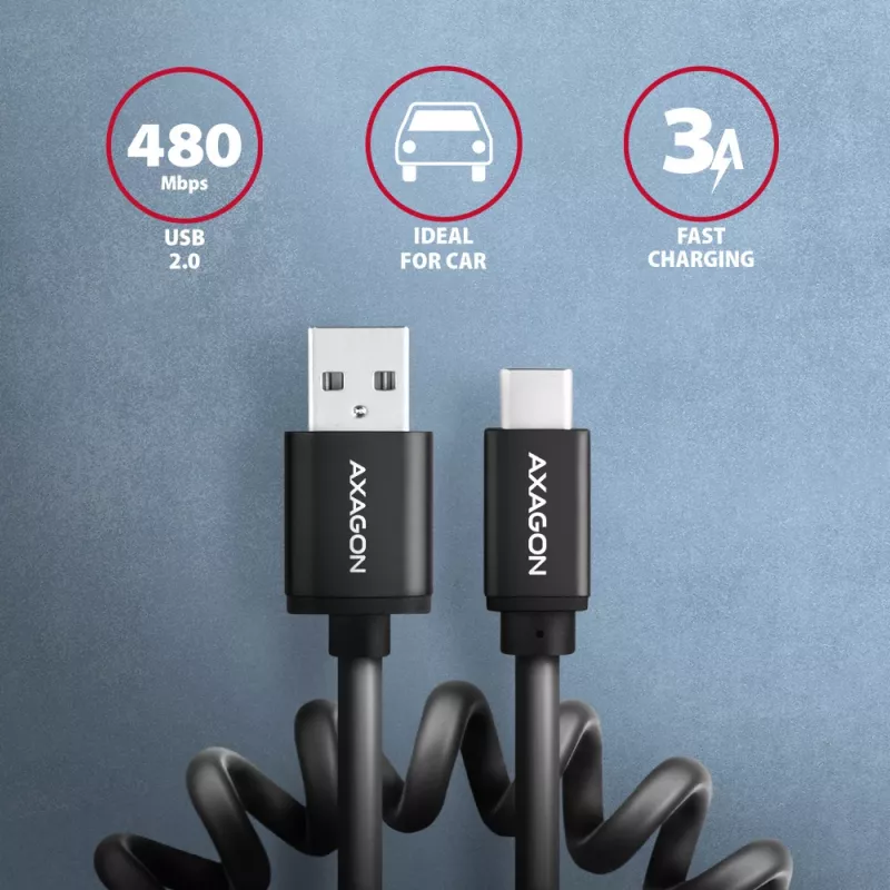 USB-kabel Axagon BUCM-AM10TB USB 2.0 0,6 m USB-C USB-A zwart
