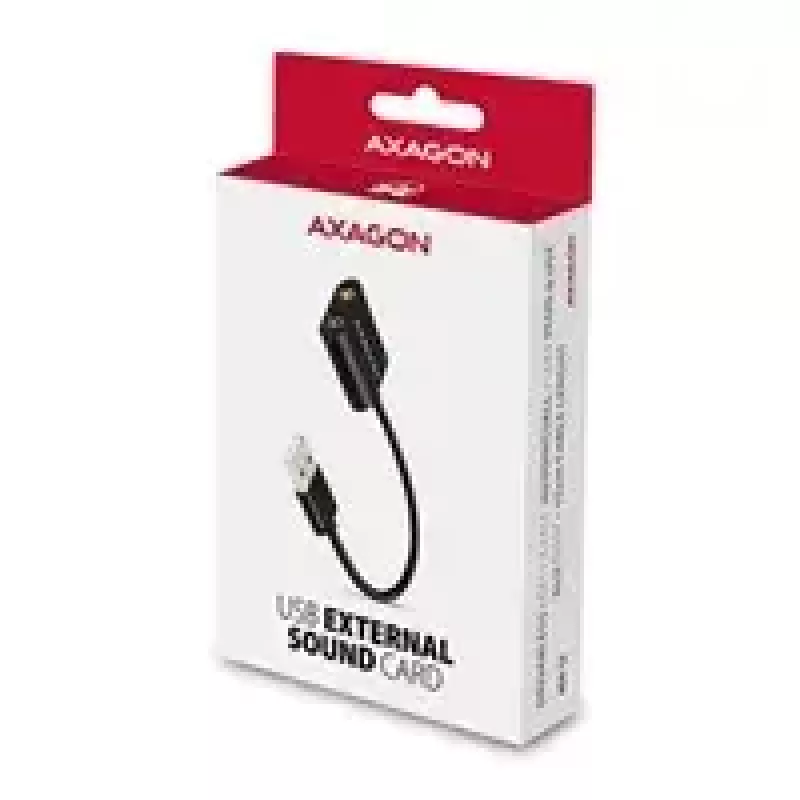 Externe USB-audioadapter AXAGON ADA-12 met 1x 3,5-mm-jack voor hoofdtelefoon en microfoon
