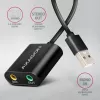 Externe USB-audioadapter AXAGON ADA-12 met 1x 3,5-mm-jack voor hoofdtelefoon en microfoon