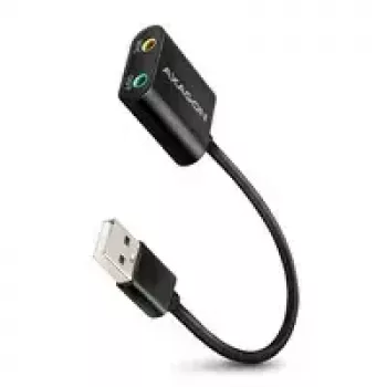 Externe USB-audioadapter AXAGON ADA-12 met 1x 3,5-mm-jack voor hoofdtelefoon en microfoon