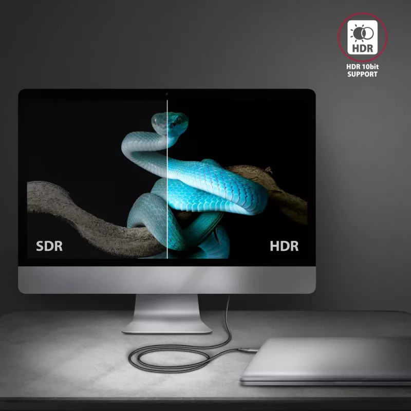 Axagon RVC-HI2MC USB-C -> HDMI 2.0a kabel 1,8m, 4K/60Hz HDR10