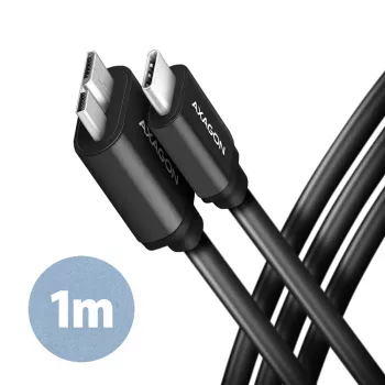 USB-kabel Axagon BUMM3-CM10AB Micro-USB B naar USB C 1m zwart