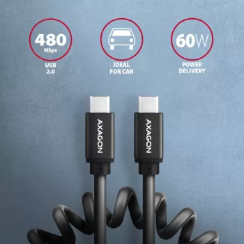 Axagon BUCM-CM10TB TWISTER USB-C <> USB-C kabel 0,6 m