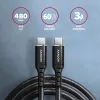 USB-kabel Axagon BUCM-CM20AB 2m USB C zwart