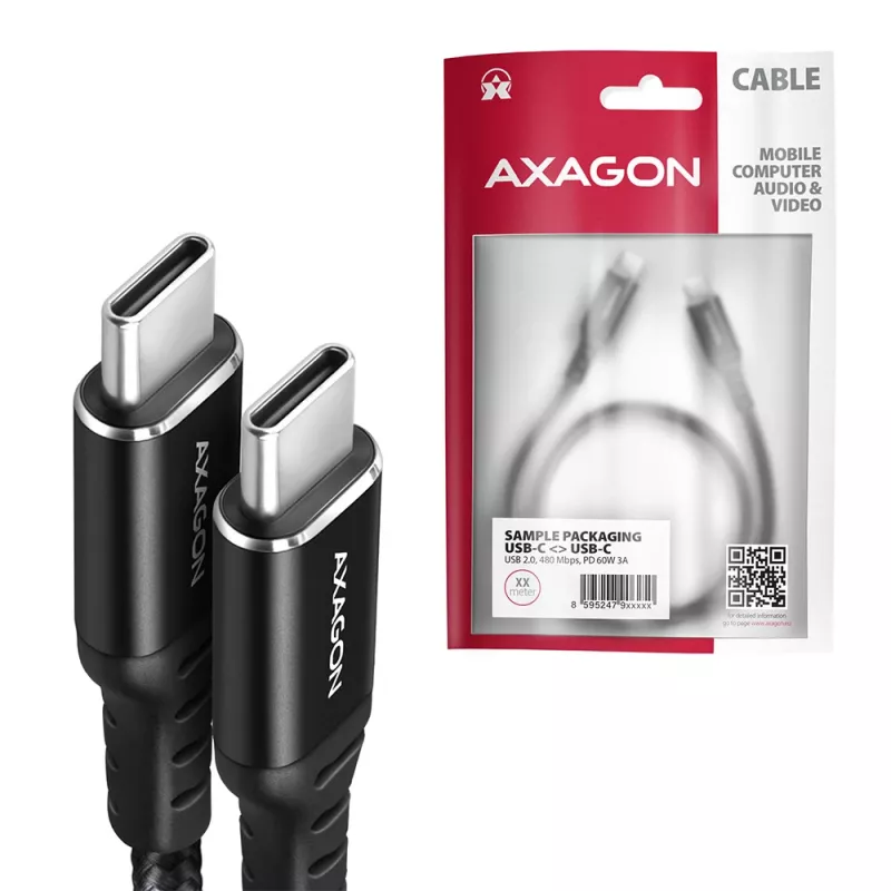 USB-kabel Axagon BUCM-CM30AB USB 2.0 3 m USB C zwart