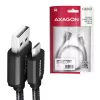 Axagon BUMM-AM10AB HQ kabel Micro USB <-> USB-A, 1m, USB 2.0, 2,4A, ALU, gevlochten, zwart