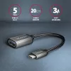 Axagon RUCM-AFAC Kabeladapter USB-C (M) -> USB-A (V), 20cm, USB 3.2 Gen 1, 3A, ALU