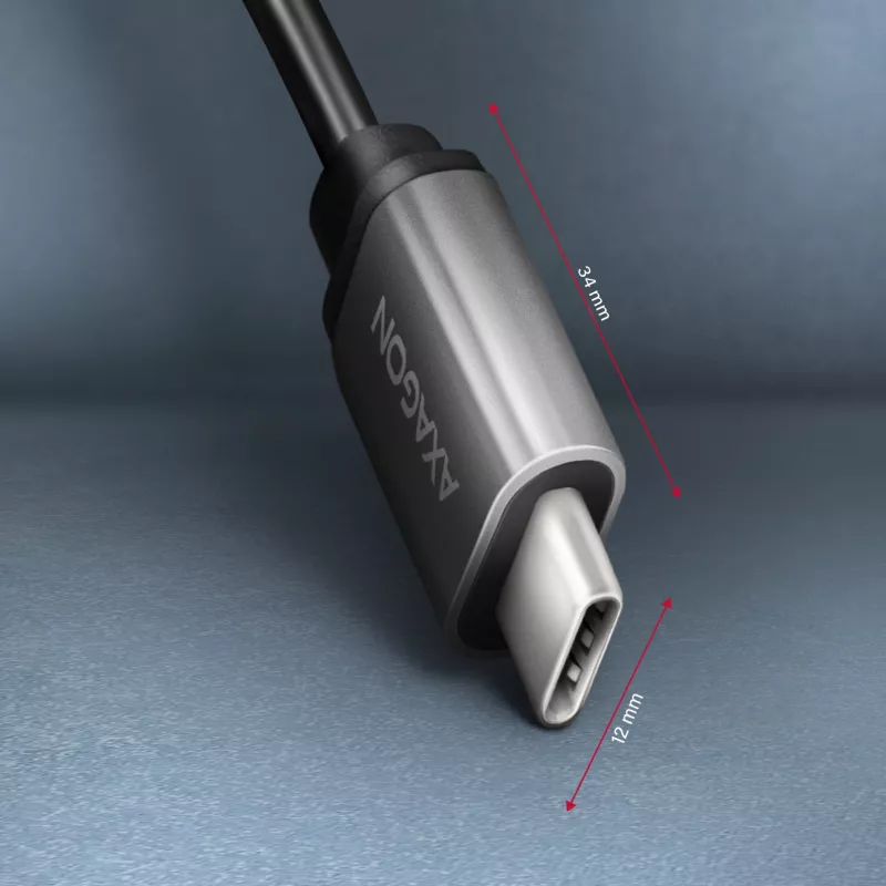 Axagon RUCM-AFAC Kabeladapter USB-C (M) -> USB-A (V), 20cm, USB 3.2 Gen 1, 3A, ALU