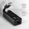 AXAGON ADE-XR USB 2.0 Type-A naar Fast Ethernet 10/100-adapter, RJ-45, Realtek RTL8152, zwart, 23 g