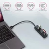 Axagon HMA-CR3A Metalen USB 3.2 Gen 1 multi-poort hub met drie USB-aansluitingen en kaartlezer