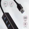 Axagon HMA-CR3A Metalen USB 3.2 Gen 1 multi-poort hub met drie USB-aansluitingen en kaartlezer
