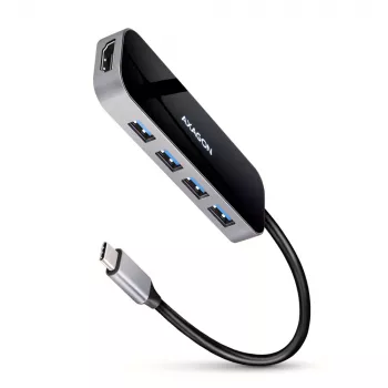 Axagon HMC-6H4A USB 3.2 Gen 1 hub, 4x USB-A, HDMI 4K/30Hz, PD 100W, 20 cm USB-C-kabel