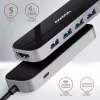 Axagon HMC-6H4A USB 3.2 Gen 1 hub, 4x USB-A, HDMI 4K/30Hz, PD 100W, 20 cm USB-C-kabel