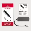 Axagon HMC-6H4A USB 3.2 Gen 1 hub, 4x USB-A, HDMI 4K/30Hz, PD 100W, 20 cm USB-C-kabel