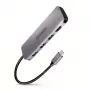 Axagon HMC-HCR3A 3x USB-A+ HDMI+ SD/microSD USB-C 3.2 Gen 1 hub 20cm bekabelde USB 3.2 Gen 1 (3.1 Gen 1) Type-C grijs