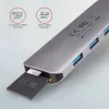 Axagon HMC-HCR3A 3x USB-A+ HDMI+ SD/microSD USB-C 3.2 Gen 1 hub 20cm bekabelde USB 3.2 Gen 1 (3.1 Gen 1) Type-C grijs