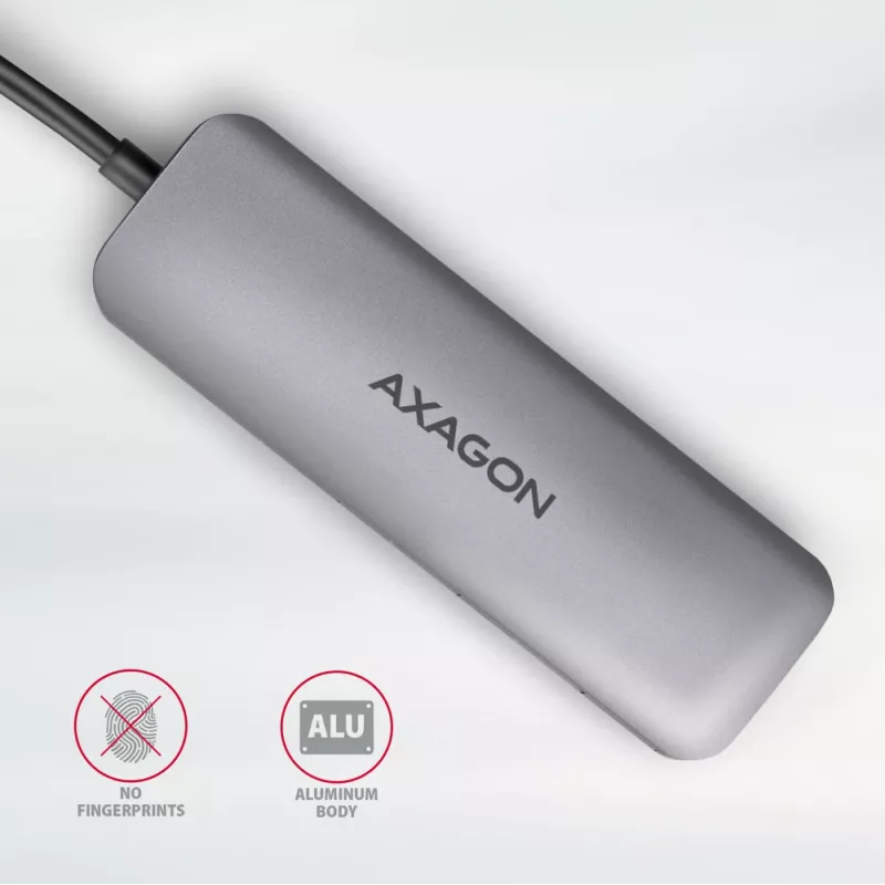 Axagon HMC-HCR3A 3x USB-A+ HDMI+ SD/microSD USB-C 3.2 Gen 1 hub 20cm bekabelde USB 3.2 Gen 1 (3.1 Gen 1) Type-C grijs