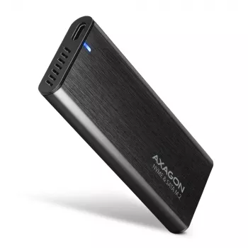 Axagon EEM2-SB2 Externe USB-C 3.2 Gen 2 metalen behuizing voor M.2 NVMe & SATA SSD's. Schroefloos