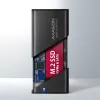 Axagon EEM2-SB2 Externe USB-C 3.2 Gen 2 metalen behuizing voor M.2 NVMe & SATA SSD's. Schroefloos