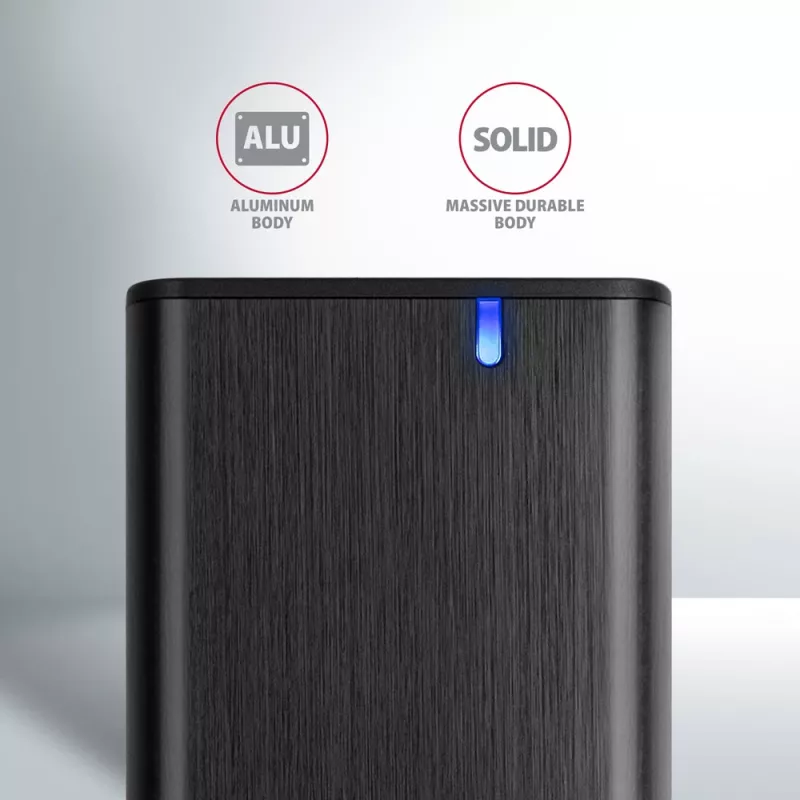 Axagon EEM2-SB2 Externe USB-C 3.2 Gen 2 metalen behuizing voor M.2 NVMe & SATA SSD's. Schroefloos