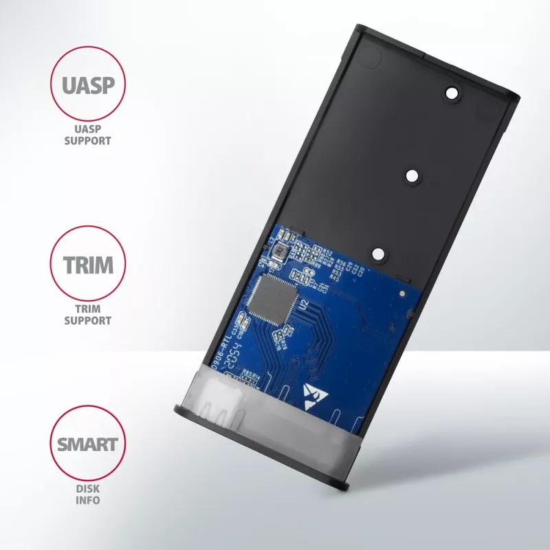 Axagon EEM2-SB2 Externe USB-C 3.2 Gen 2 metalen behuizing voor M.2 NVMe & SATA SSD's. Schroefloos