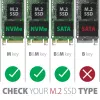 Axagon EEM2-SB2 Externe USB-C 3.2 Gen 2 metalen behuizing voor M.2 NVMe & SATA SSD's. Schroefloos