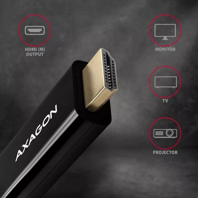 Axagon RVDM-HI14C2 Mini DisplayPort naar HDMI adapterkabel 4K 30Hz 1,8m