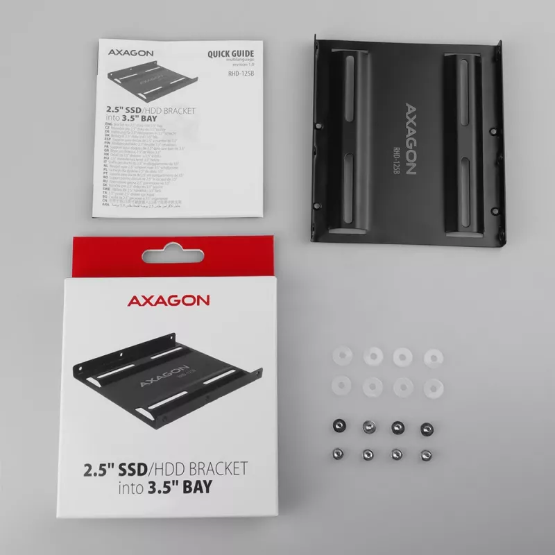 Axagon RHD-125B Inbouwframe voor 1x 2,5 inch in 3,5-inch bay - zwart metaal