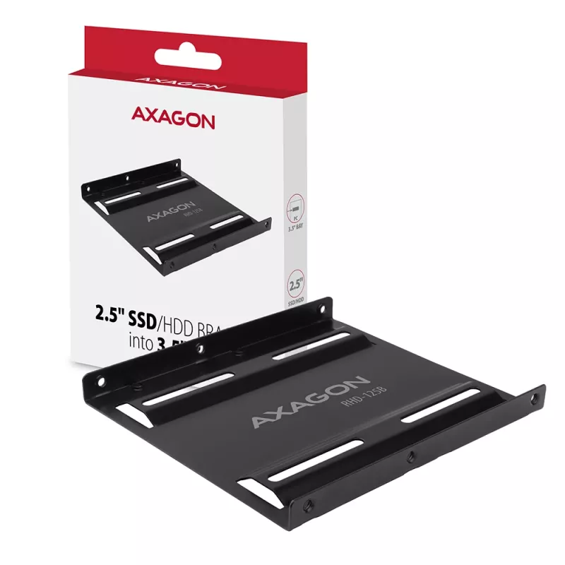 Axagon RHD-125B Inbouwframe voor 1x 2,5 inch in 3,5-inch bay - zwart metaal