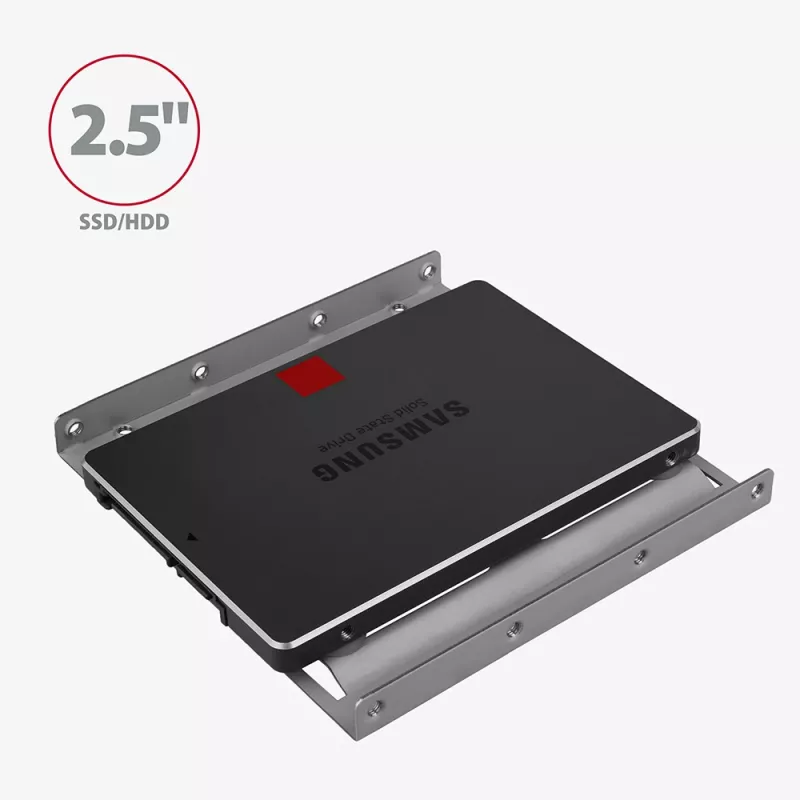 Axagon RHD-125S Houder voor 1x 2,5 inch HDD/SSD in 3,5 inch bay, metaal, grijs