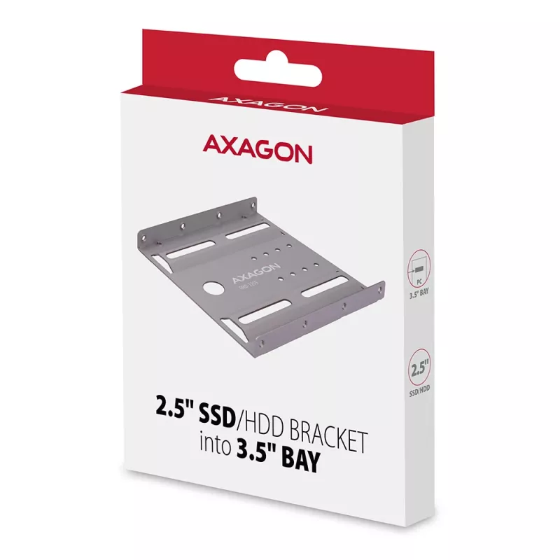 Axagon RHD-125S Houder voor 1x 2,5 inch HDD/SSD in 3,5 inch bay, metaal, grijs