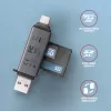 Axagon CRE-DAC USB-C+ USB-A 5 Gbps MINI 2-slot & LUN SD/microSD kaartlezer USB 3.0 Type-A/Type-C grijs