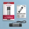 Axagon CRE-DAC USB-C+ USB-A 5 Gbps MINI 2-slot & LUN SD/microSD kaartlezer USB 3.0 Type-A/Type-C grijs