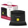 Axagon CRE-SM2 Smartcard-lezer USB 2.0 zwart 1,3m kabel