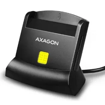 Axagon CRE-SM2 Smartcard-lezer USB 2.0 zwart 1,3m kabel