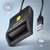 Axagon CRE-SM3N USB-A smartcard-/ID-kaart platte lezer, USB 2.0, 1,3 m, zwart, 57 g
