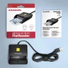 Axagon CRE-SM3N USB-A smartcard-/ID-kaart platte lezer, USB 2.0, 1,3 m, zwart, 57 g