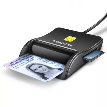Axagon CRE-SM3SD USB smartcard- & SD/microSD/SIM platte kaartlezer indoor USB 2.0 zwart
