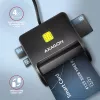 Axagon CRE-SM3SD USB smartcard- & SD/microSD/SIM platte kaartlezer indoor USB 2.0 zwart