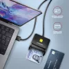 Axagon CRE-SM3SD USB smartcard- & SD/microSD/SIM platte kaartlezer indoor USB 2.0 zwart